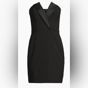 Black Sheath Dress with Plunge Neckline for Cocktail
